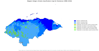 Кліматична карта Гондурасу (за Кеппеном)