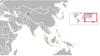 Location map for Kyrgyzstan and Malaysia.