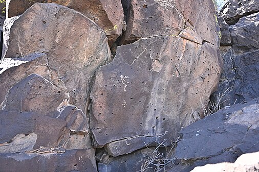 Rocks and Petroglyphs at La Cieneguilla Petroglyph site, NM