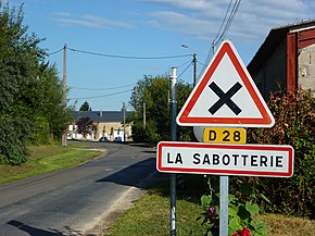 La Sabotterie (Ardennes) city limit sign.JPG