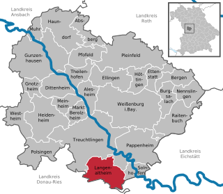 Poziția  Langenaltheim pe harta districtului Weißenburg-Gunzenhausen