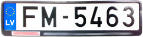 Current Latvian car license plate Latvian EU number plate front.png