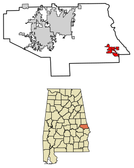 Lee County Alabama Incorporated and Unincorporated areas Smiths Station Highlighted 0171190.svg