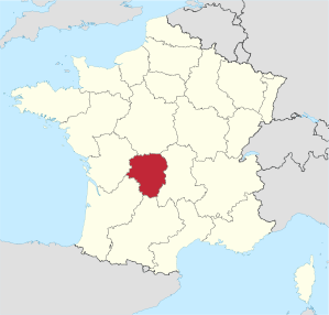 Location of the former Limousin region in France