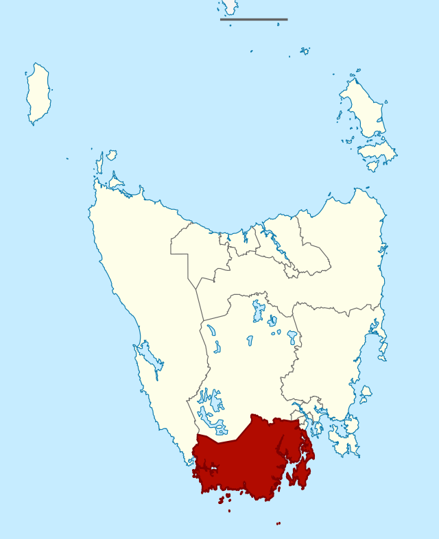 Map showing the electoral division of Huon