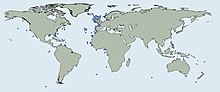 Carte des emplacements connus de récifs à Desmophyllum pertusum, plus nombreux dans l'est de l'Atlantique Nord.