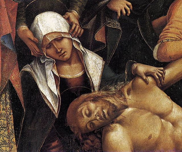Lamentation over the Dead Christ, detail, 1502