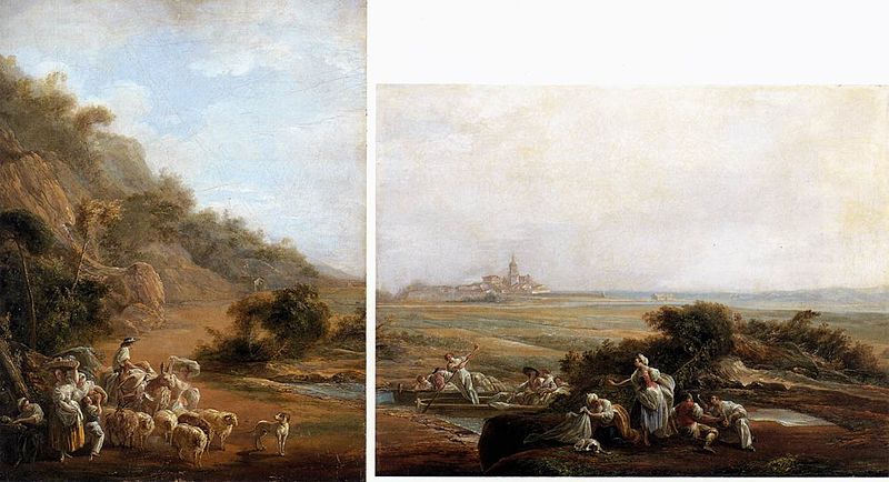 File:Luis Paret Y Alcazár - Village Scene and View of Fuenterrabia - WGA17022.jpg