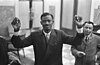 Lumumba, freed and negotiating, in Brussels