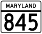 Мэриленд маршруты 845 маркері