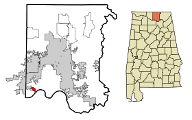 Madison County Alabama Incorporated and Unincorporated areas Triana Highlighted.svg