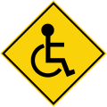 Disabled (OKU) pedestrian crossing ahead