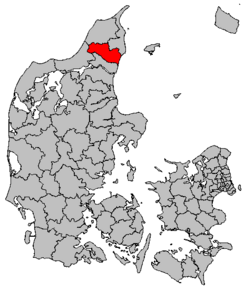 Kart over Brønderslev kommune