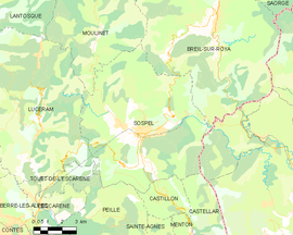 Mapa obce Sospel