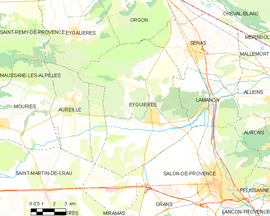 Mapa obce Eyguières
