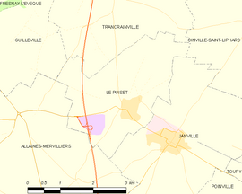 Mapa obce Le Puiset