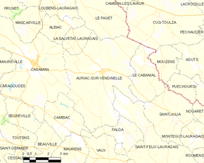 Poziția localității Auriac-sur-Vendinelle