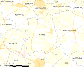 Mapa obce Amanlis