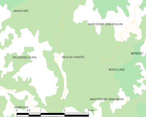 Poziția localității Vals-le-Chastel