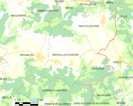 Mapa obce Vernoil-le-Fourrier