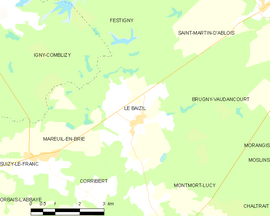 Mapa obce Le Baizil