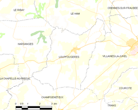 Mapa obce Loupfougères