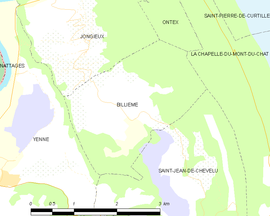 Mapa obce Billième