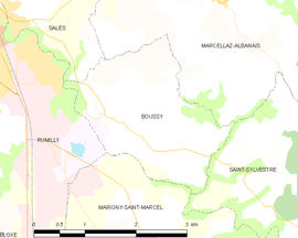Mapa obce Boussy