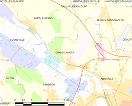Mapa obce Grand-Laviers