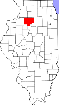 Округ Бюро на мапі штату Іллінойс highlighting