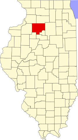 Locatie van Bureau County in Illinois