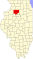 Map of Illinois highlighting Bureau County.