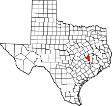 Harta e Brazos County në Texas