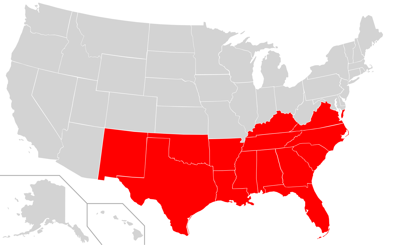 Страны юго востока америки. Юго-восточные штаты США. Северо-восточные штаты США. Макрорегионы США Юг штаты. Конфедеративные штаты Америки карта.