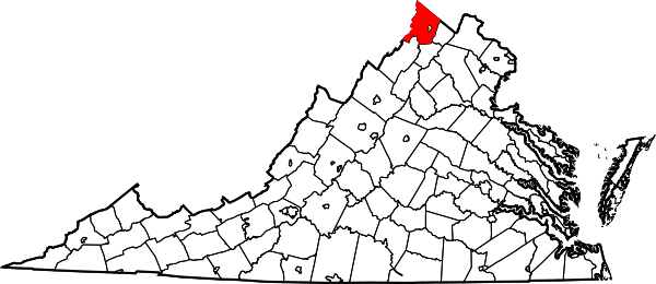 Map of Virginia highlighting Frederick County