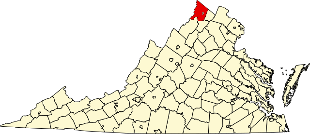 Map of Virginia highlighting Frederick County