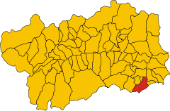 Map of comune of Donnas (region Aosta Valley, Italy).svg