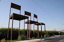 Memorial to the victims of the Caso Degollados in Chile. Memorial DDHH Chile 60 las sillas.jpg