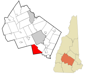 Location in Merrimack County and the state of New Hampshire