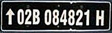 Registration plate of an Indian military vehicle Military Vehicle Registration plate-India.jpg