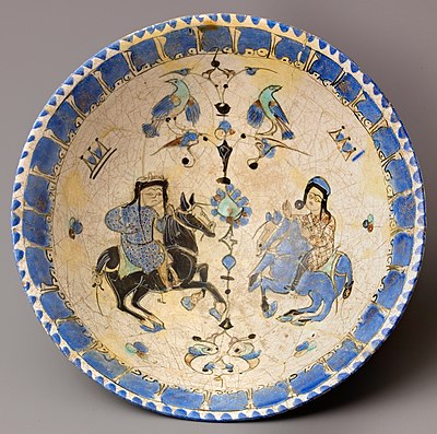 Horsemen, Mina'i ware, early 13th century, Iran[55]