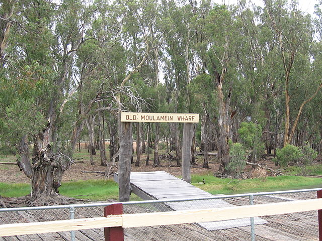 The Old Moulamein Wharf, on the Edward River, was constructed in 1908. Moulamein prospered as an inland port until the coming of the railways in 1926.