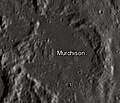 English: Murchison lunar crater as seen from Earth with satellite craters labeled