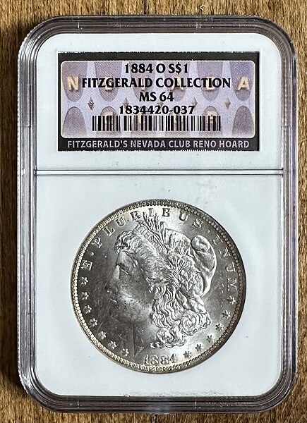 File:NGC slabbed Morgan dollar from the Fitzgerald collection.jpg