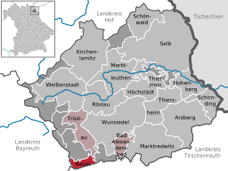 Läget för Nagel i Landkreis Wunsiedel im Fichtelgebirge