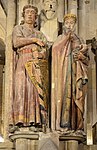 Ekkehard and Uta; attributed to the Master of Namburg; 1245–1260; limestone and polychromy; height: c. 1.9 m; Naumburg Cathedral (Naumburg, Germany)[143]