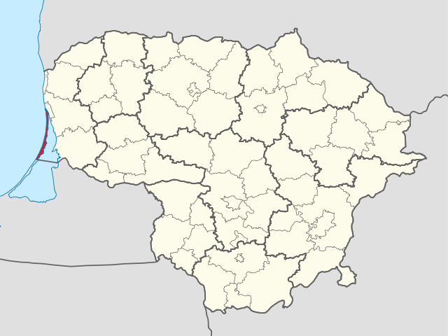 Karte von Litauen, Position von Neringa hervorgehoben