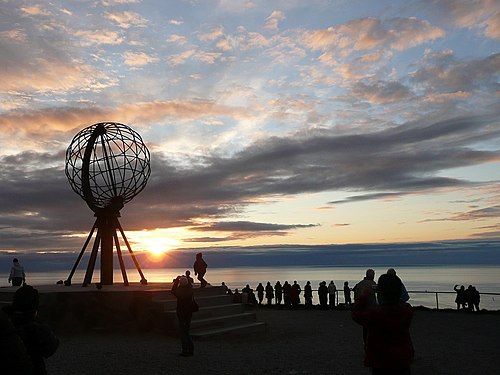 Midnight sun at North Cape