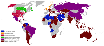 पेट्रोलियम उत्पादक देशों की सूची