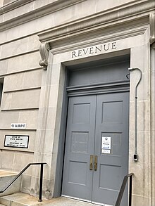 The secretary of state maintains offices in the Revenue Building (pictured) at 2 S Salisbury St. in Raleigh. Old Revenue Building, Raleigh.jpg